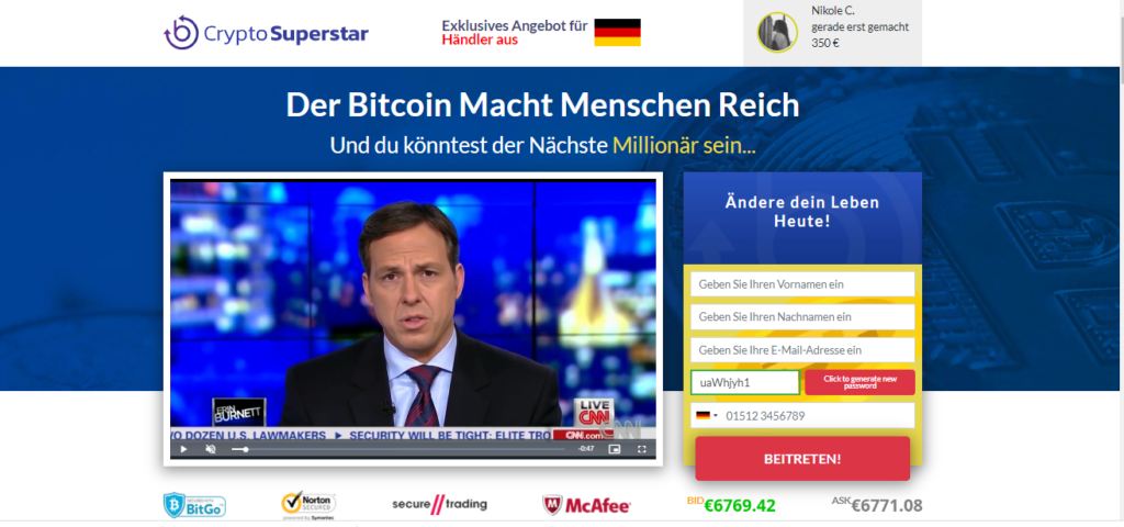 Crypto Superstar Erfahrungen - Germany- trading Platform